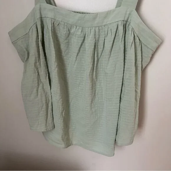 A.N.A. Tank Top Desert Sage Light Green Tie Straps Casual Neutral - Picture 3 of 8